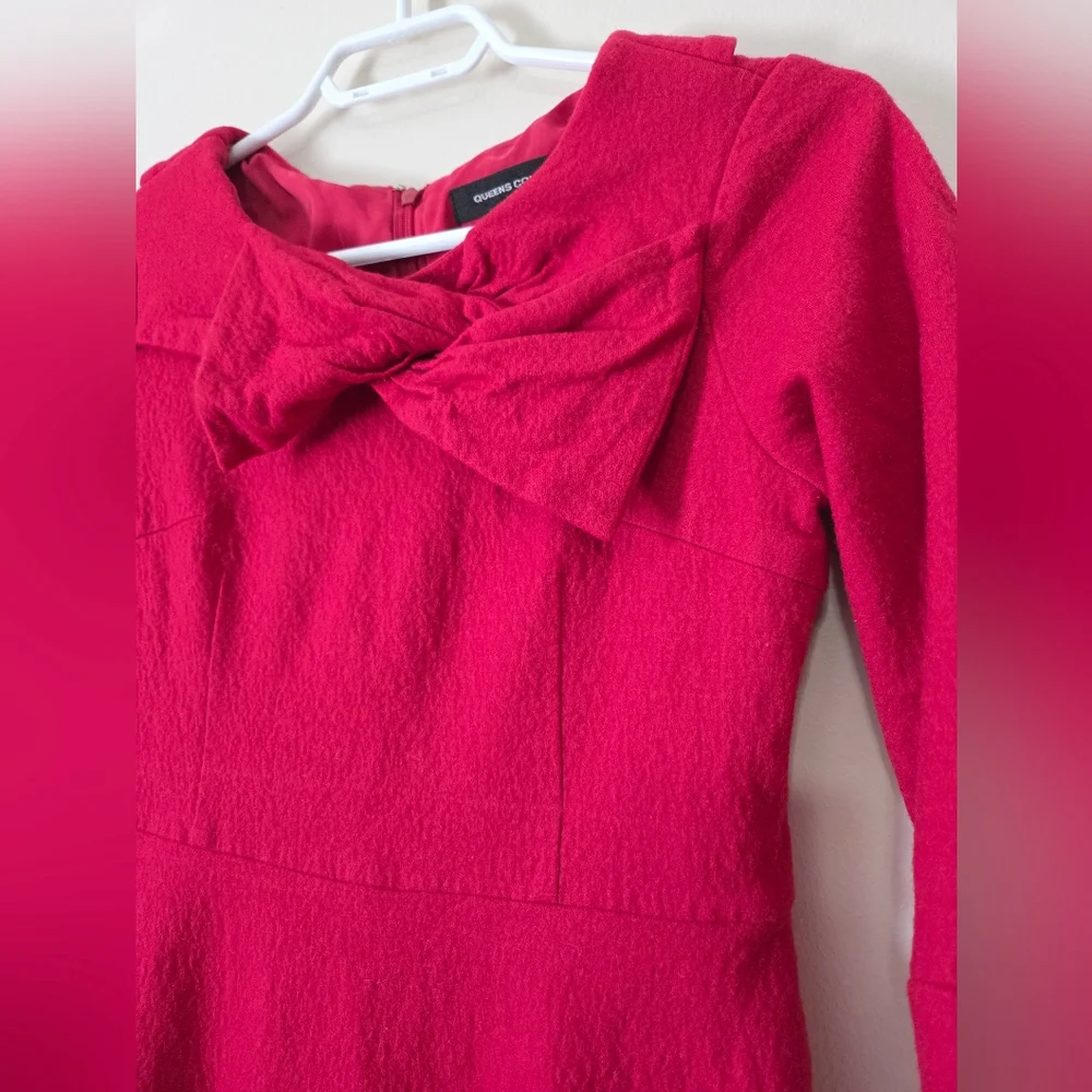 4/$20 Queen's Court Red Mini Dress with Bow - Picture 6 of 9